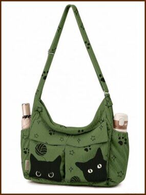 Corduroy Messenger Bag Crossbody Hobo Tote Adjustable Strap Laptop